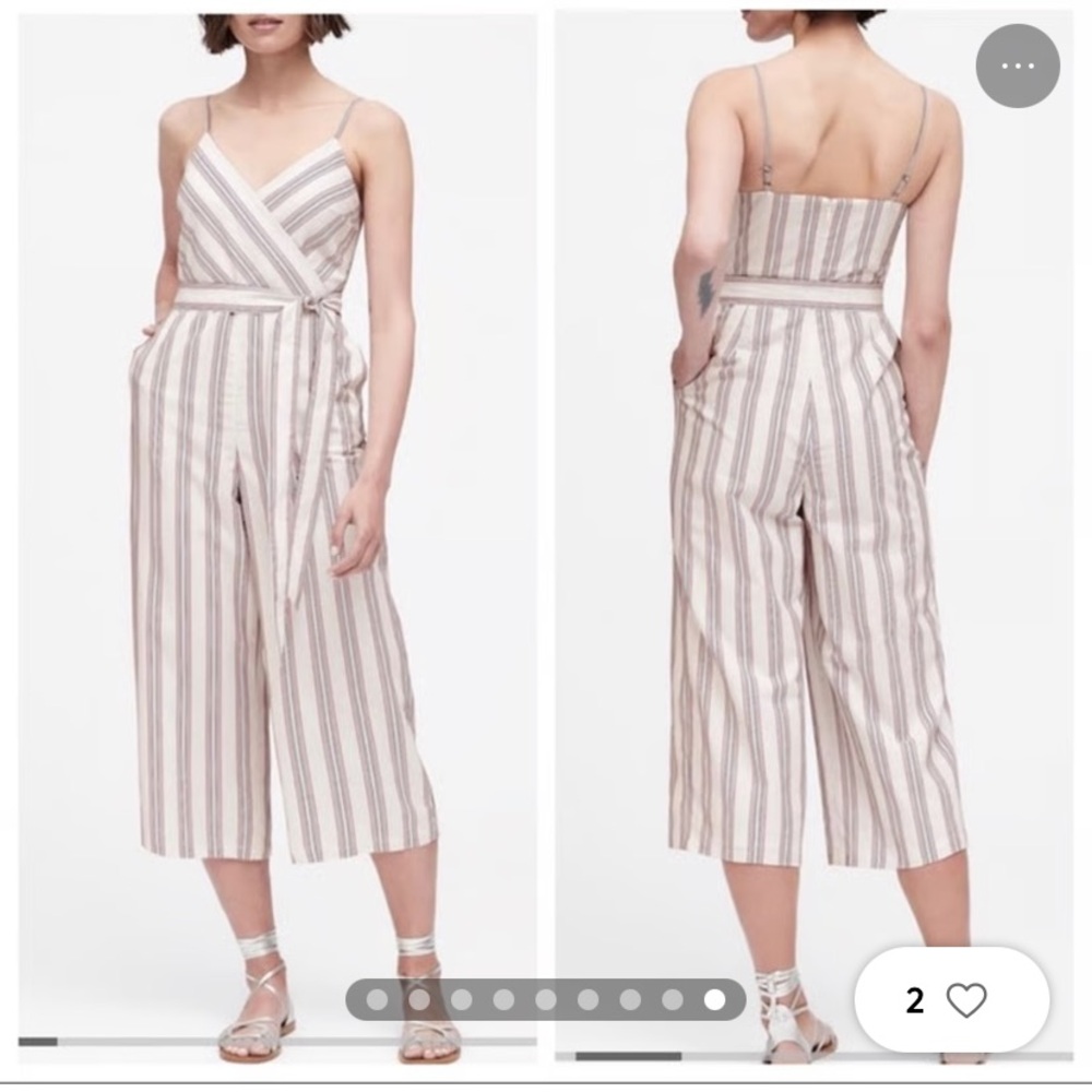 Banana Republic Linen-Cotton Cropped Jumpsuit